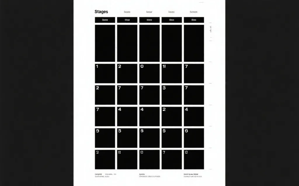 A4 打印版赛事赛程表排版示意，清晰网格与阶段标签